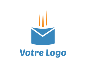 Blue - Fast Mail Envelope logo design