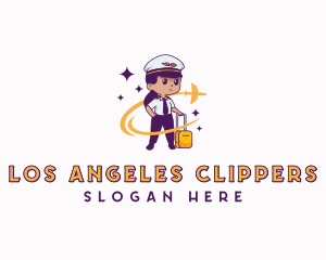 Pilot Cap - Female Aircraft Pilot Mascot logo design