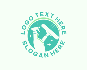 Sanitary - Green Clean Housekeeper logo design