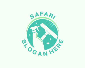 Spray Bottle - Green Clean Housekeeper logo design