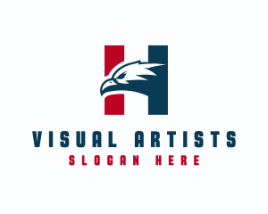 Veteran - Eagle Bird Animal Letter H logo design