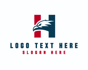 America - Eagle Bird Animal Letter H logo design