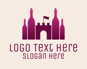Turret - Pink Wine Castle logo design