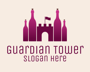 Pink Wine Castle logo design