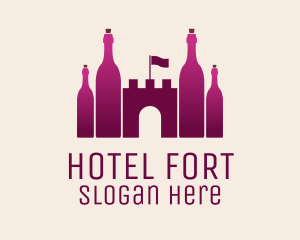 Pink Wine Castle logo design