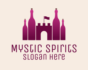 Pink Wine Castle logo design