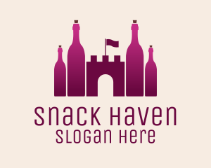 Pink Wine Castle logo design