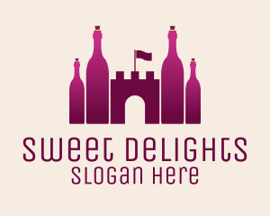 Pink Wine Castle logo design