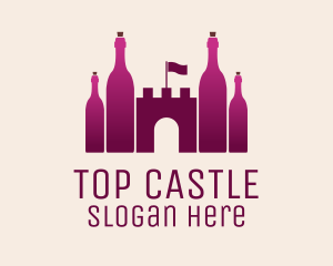 Pink Wine Castle logo design