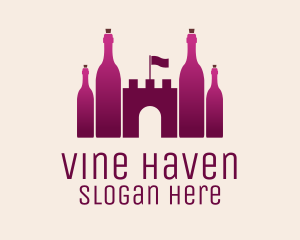 Pink Wine Castle logo design