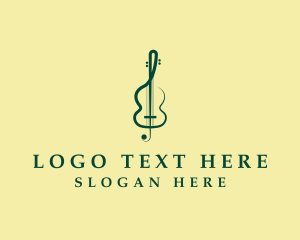 Fiddler - Violin Treble Clef logo design