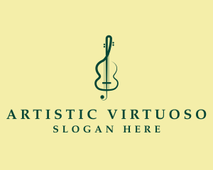 Virtuoso - Violin Treble Clef logo design