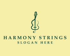 Violin Treble Clef logo design