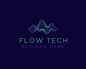 Tech Frequency Wave logo design