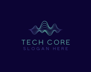 Tech Frequency Wave logo design