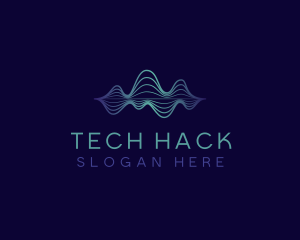 Tech Frequency Wave logo design