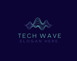 Tech Frequency Wave logo design