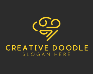 Creative Doodle Brain logo design