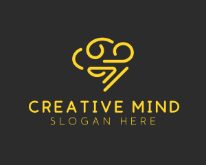 Creative Doodle Brain logo design