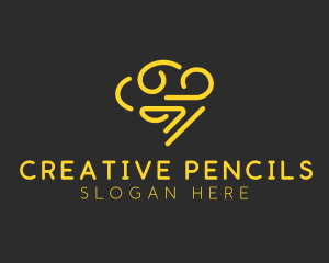 Creative Doodle Brain logo design