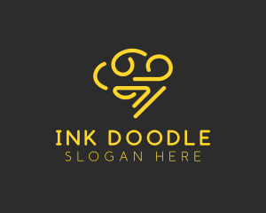 Creative Doodle Brain logo design