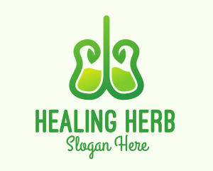 Green Natural Healing Lungs logo design