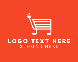 Fork - Cooking Shopping Cart logo design