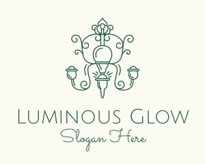 Illumination - Minimalist Elegant Chandelier logo design
