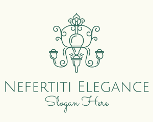 Minimalist Elegant Chandelier logo design