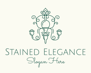 Minimalist Elegant Chandelier logo design