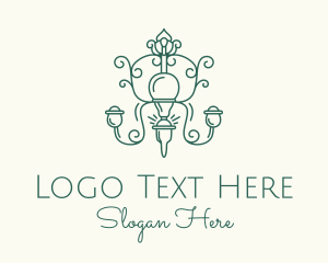 Elegant - Minimalist Elegant Chandelier logo design