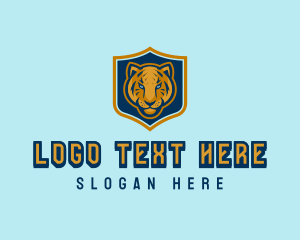 Feral - Fierce Tiger Shield Crest logo design