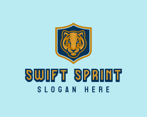 Fierce Tiger Shield Crest logo design