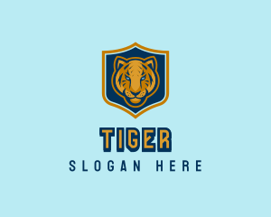 Fierce Tiger Shield Crest logo design