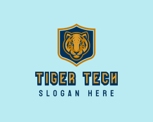 Fierce Tiger Shield Crest logo design