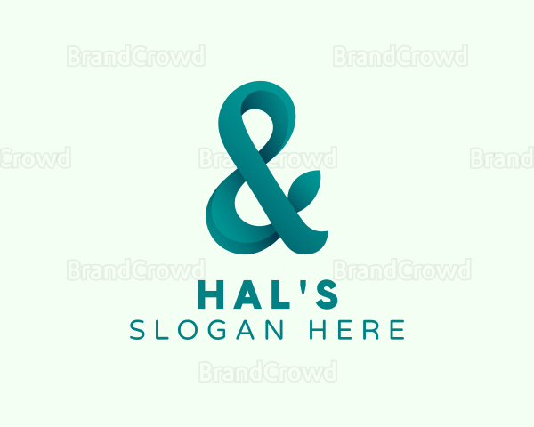 Stylish Leaf Ampersand Logo