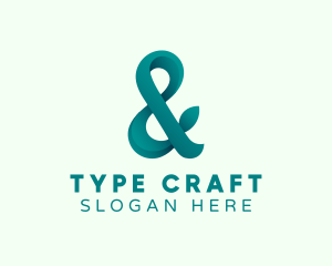 Stylish Leaf Ampersand logo design