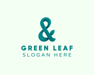 Stylish Leaf Ampersand logo design