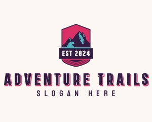 Hiker Mountaineer Travel logo design