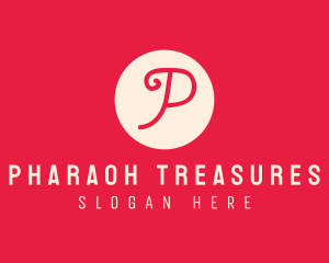 Pink Handwritten Letter P logo design