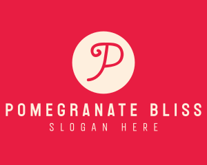 Pink Handwritten Letter P logo design