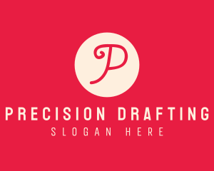 Pink Handwritten Letter P logo design