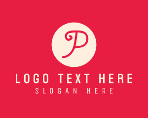 Pink - Pink Handwritten Letter P logo design