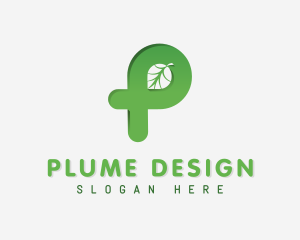 Eco Friendly Leaf Lettermark logo design