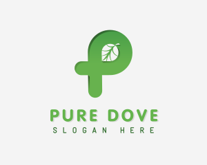 Eco Friendly Leaf Lettermark logo design