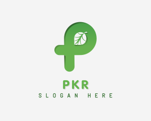 Eco Friendly Leaf Lettermark logo design