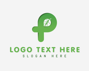 Letter P - Eco Friendly Leaf Lettermark logo design