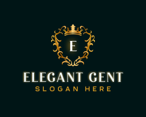 Elegant Crown Shield logo design