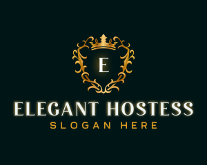 Elegant Crown Shield logo design