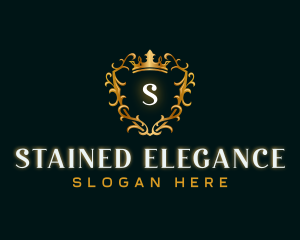 Elegant Crown Shield logo design